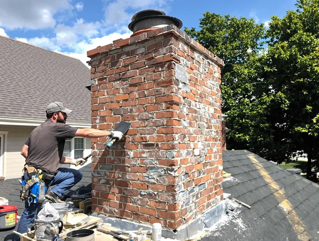 Completed chimney rebuild by Port Chester Chimney Sweep in Port Chester, NY