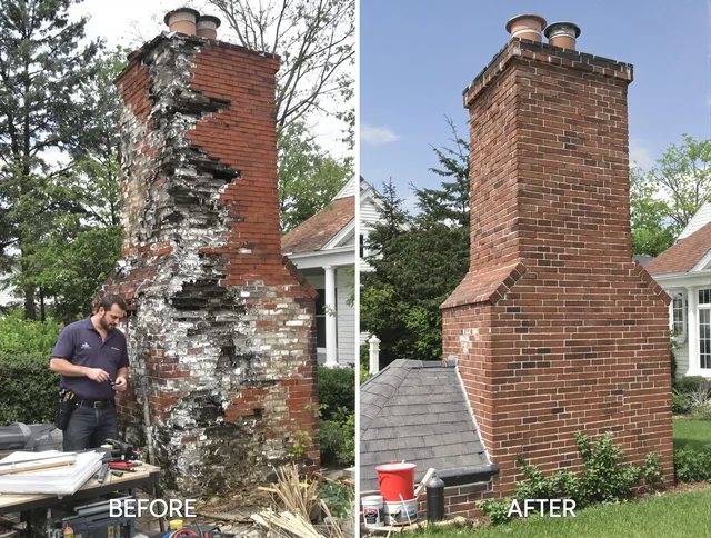 Port Chester Chimney Sweep performing a full chimney restoration in Port Chester, NY