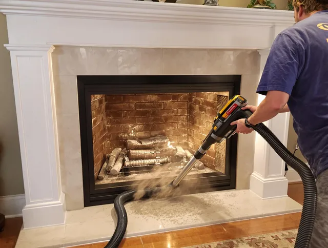 Fireplace cleaning performed by Port Chester Chimney Sweep in Port Chester, NY