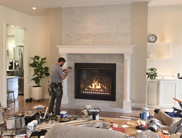 Newly installed fireplace by Port Chester Chimney Sweep in Port Chester, NY